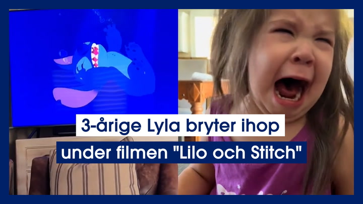 3-årige Lyla bryter ihop under filmen "Lilo och Stitch"