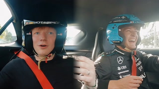 George Russell takes Ed Sheeran on 150mph lap of Miami GP track