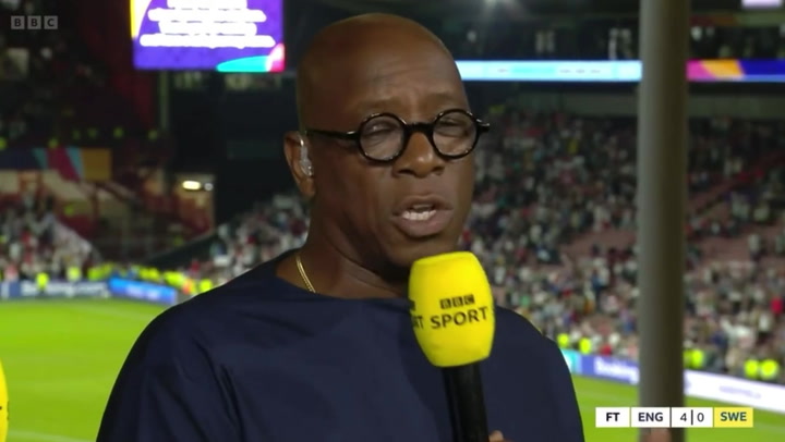 Ian Wright gives rousing speech on 'girls playing football' after England reach Euros final