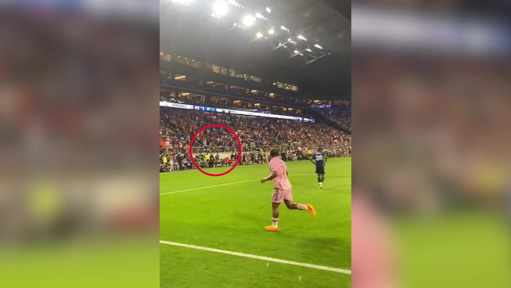 Messi's MMA fighter bodyguard follows him around pitch