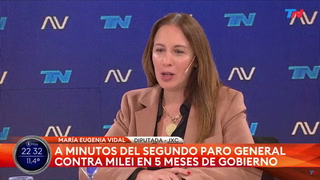 Paro general de la CGT. María Eugenia Vidal: "No están peleando por nada concreto para los trabajadores"