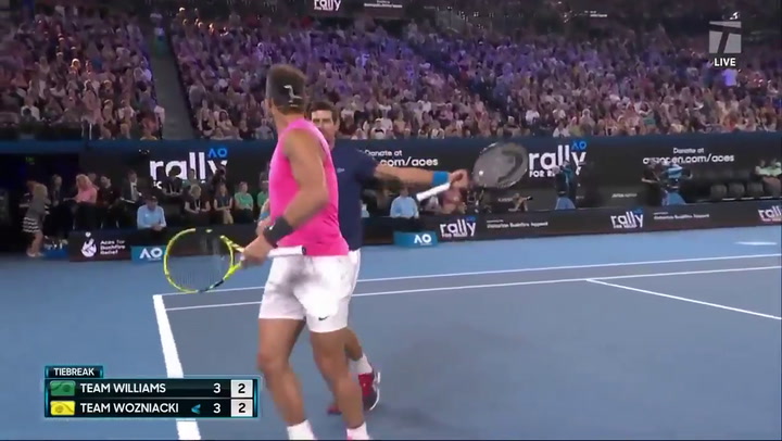 Entusiasmo de Rafael Nadal y Novak Djokovic en una exhibición en Australia - Fuente: Twitter