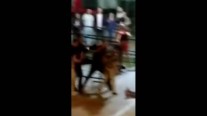 Golpiza brutal de un patovica a un joven en un boliche de Playa Grande - Fuente: Youtube