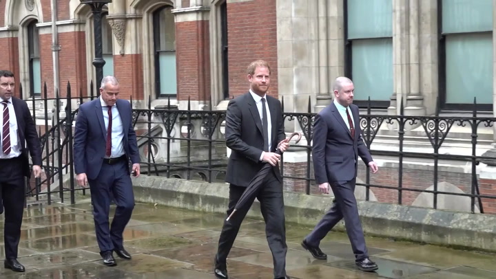 Prince Harry arrives at High Court for second day of Daily Mail privacy case