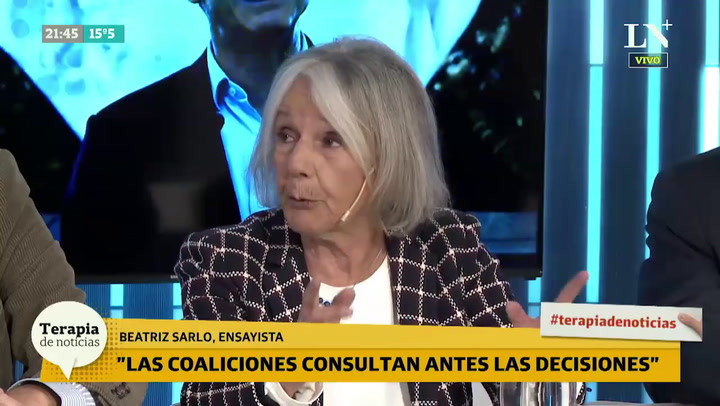 Beatriz Sarlo:'Mi duda es si en 2015 Macri mentía o él y su equipo estaban equivocados'