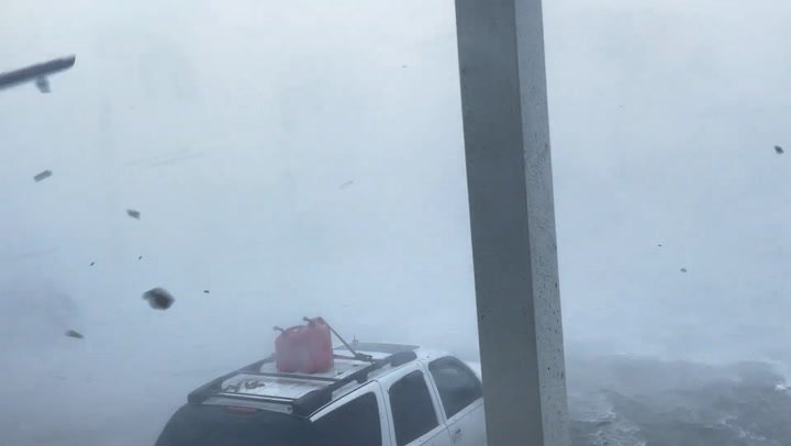 Intense video shows Hurricane Ian's eyewall sweeping over Florida island