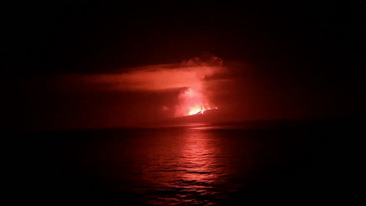 Volcano Eruption On Galapagos Islands Captured In New Footage