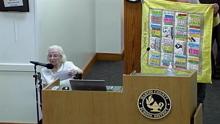100-year-old widow of WWII veteran compares Florida book bans to