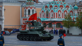 Watch: Lone tank on display at Russia’s Victory Day parade in Moscow