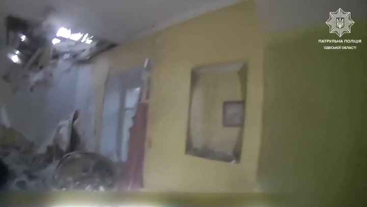 Bodycam video shows aftermath of Russian missile attack on Odesa
