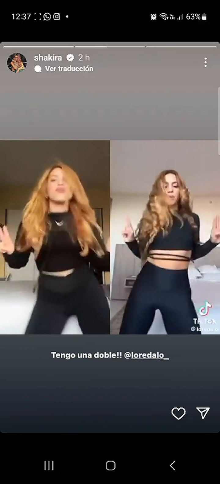 Shakira publicó un video de una mujer que parece su doble