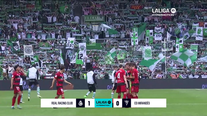 Racing de Santander 1-0 Mirands: resumen y gol | LaLiga Hypermotion (J39)