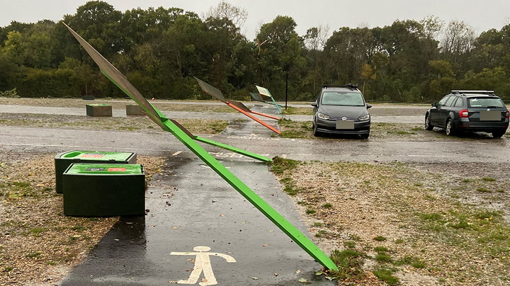 Tornado sweeps through Hampshire zoo car park amid heavy winds
