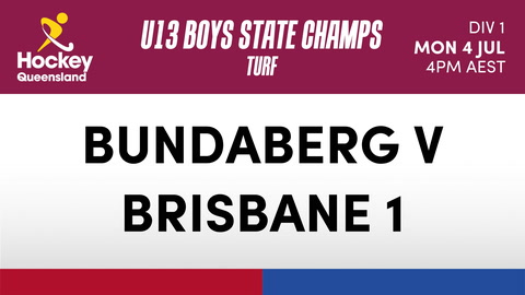4 July - Hockey Qld U13 Boys State Champs - Day 2 - Bundaberg V Brisbane 1