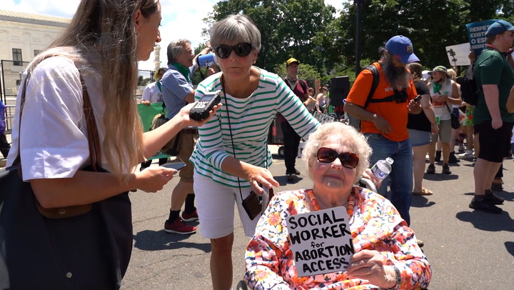 Retired family planning worker protests again for abortion rights 50 years later