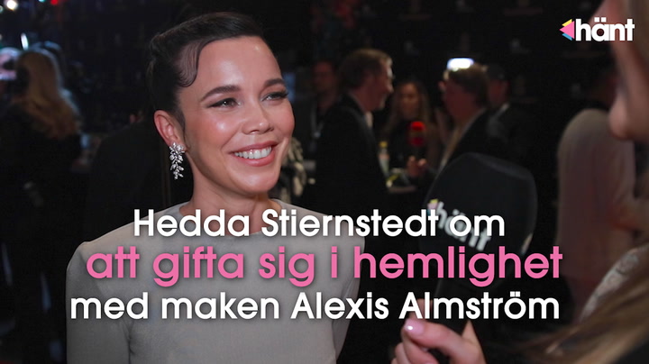 Hedda Stiernstedt om att gifta sig i hemlighet med maken Alexis Almström