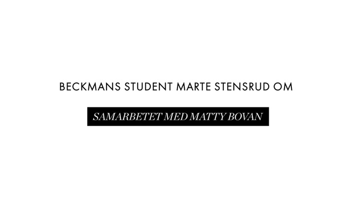 Beckmans student Marte Stensrud om samarbetet med Matty Bovan