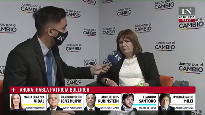 Patricia Bullrich: 'Juntos por el cambio recuperó en todos lados'.