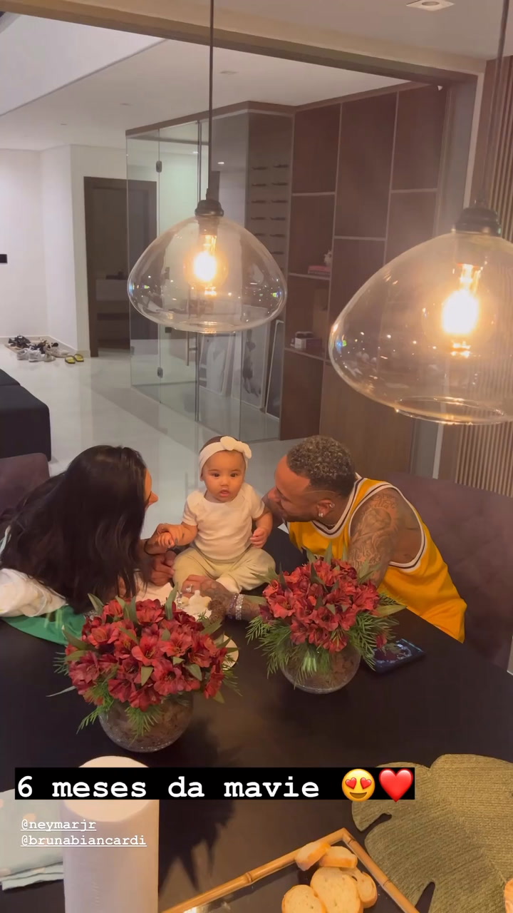 Neymar Jr. celebró los seis meses de su hija