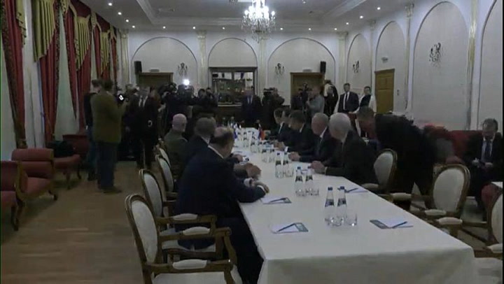 Este es el lugar donde esta puesta la mesa de negociación entre Ucrania y Rusia