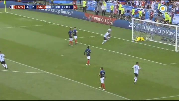 El gol de Agüero que nos puso 3 a 4 contra Francia - Fuente: Televisión Pública
