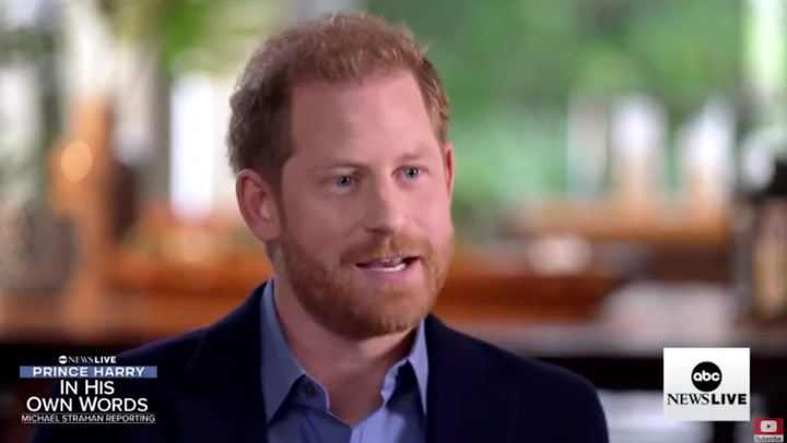 Prince Harry says he's 'not angry anymore' after attacking press in ABC special