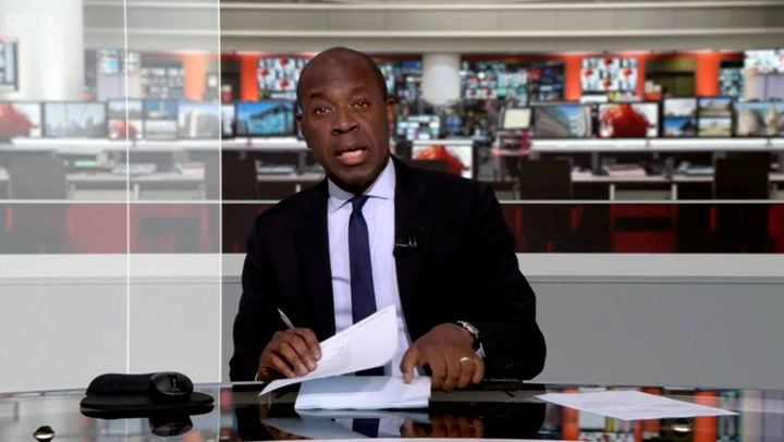 Clive Myrie gives emotional tribute during George Alagiah's obituary on BBC News