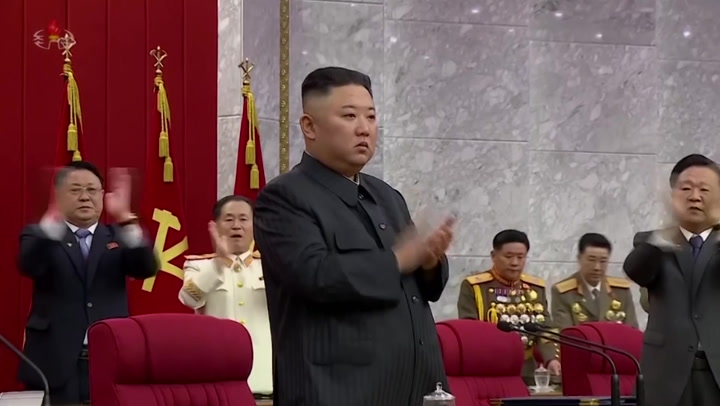 Slimmer looking Kim Jong-un addresses North Korea committee