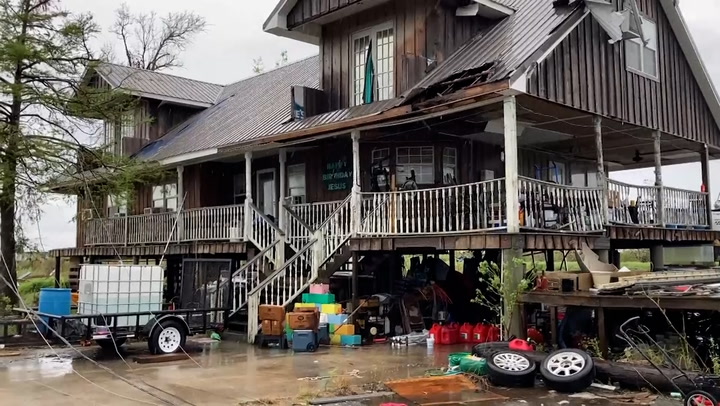 Rain from Nicholas batters a home in Louisiana