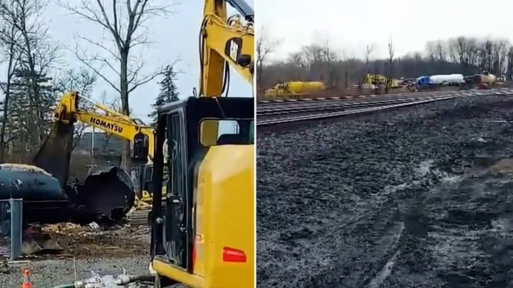 Cleanup gets underway at site of Ohio train derailment