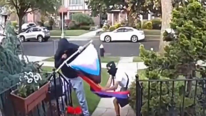 Teens wanted after ripping down Pride flag outside New York home