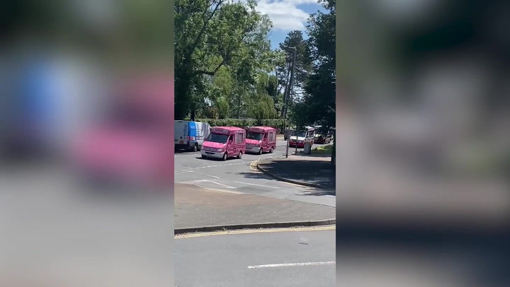 Convoy of ice cream trucks form funeral procession for veteran seller