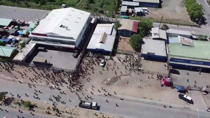 Mass looting in Papua New Guinea capital captured in drone footage