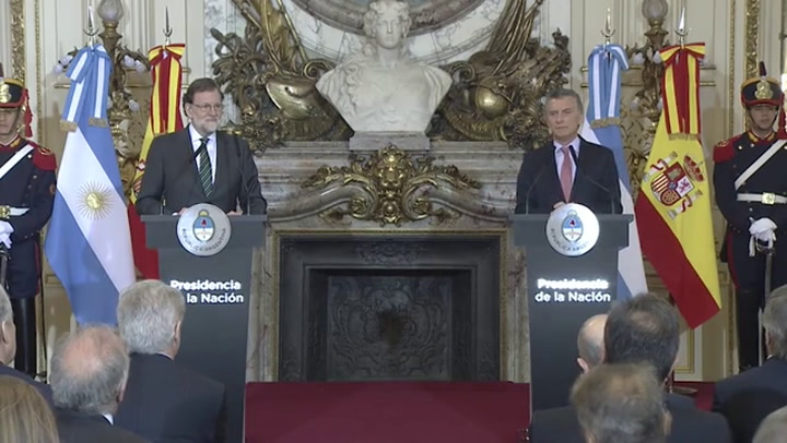 Macri destacó el 'liderazgo, honestidad y empuje' de Mariano Rajoy