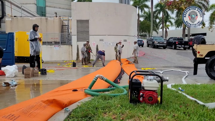 Flood barrier installed around hospital as Hurricane Idalia barrels towards Florida