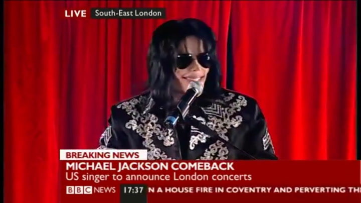 Michael Jackson anuncia su gira This is it en Londres - Fuente: YouTube