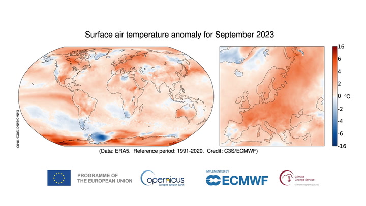 El informe que reveló el septiembre más cálido a nivel global