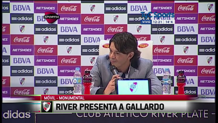 Marcelo Gallardo dio su primera conferencia como técnico de River en junio de 2014.