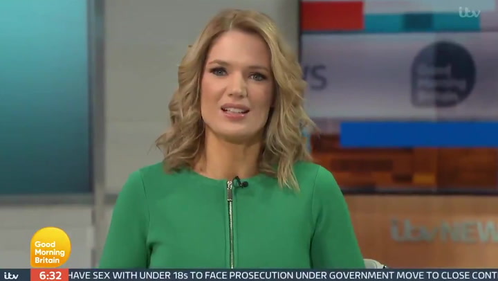 Piers Morgan makes Charlotte Hawkins stand up to show off her dress