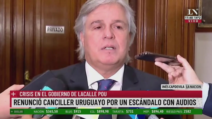 Renunció Canciller uruguayo por escandalo con audios