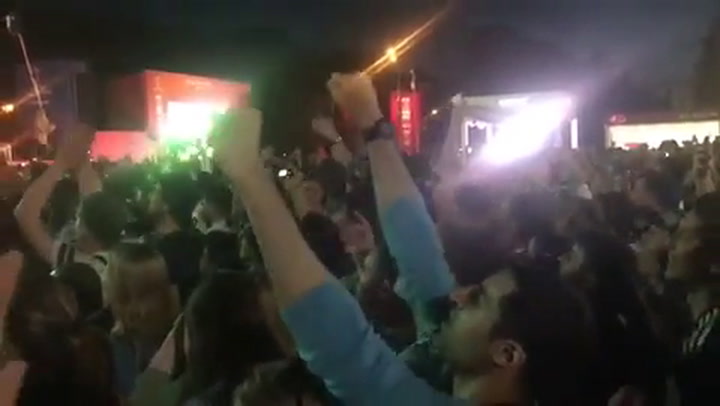 Así fue el festejo de la Argentina en el fan fest de Rusia - Fuente: TyC