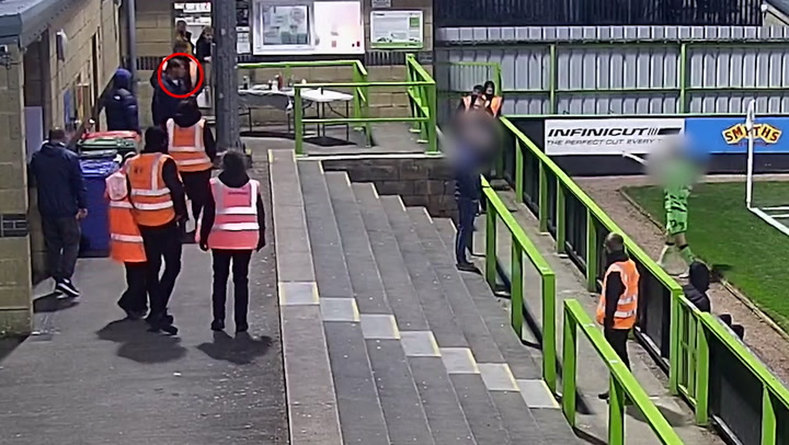 CCTV shows football player racially abused by supporter