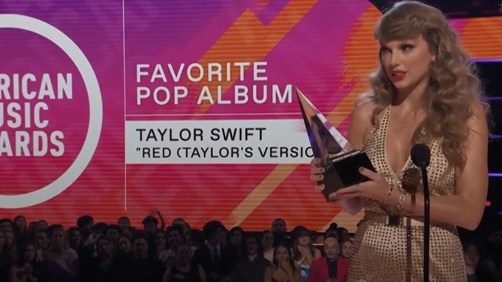 Taylor Swift says she 'never expected' re-recorded album success as she sweeps AMAs