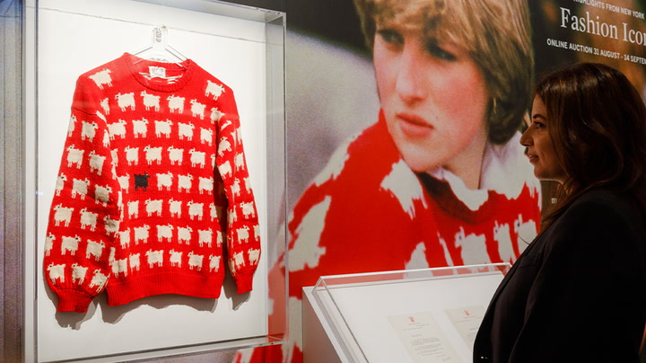 Famous Princess Diana jumper goes on display ahead of Sotheby's auction