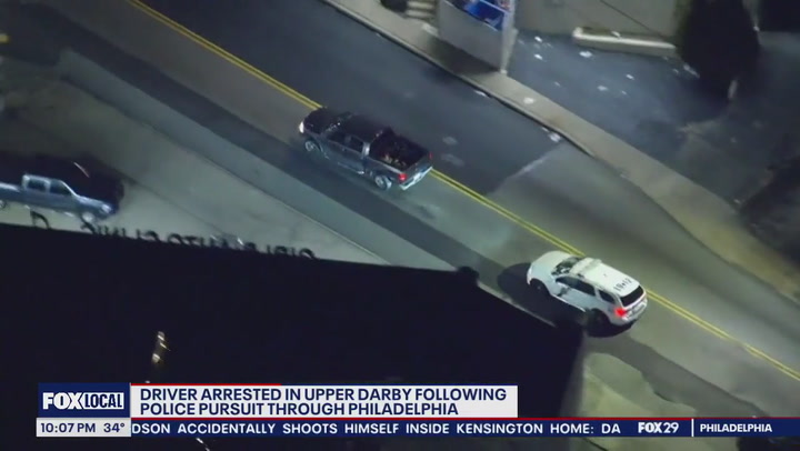 Driver arrested in police pursuit throughout Philadelphia