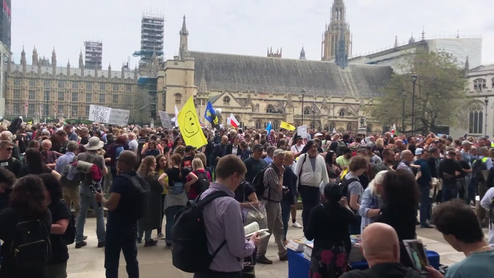 Hundreds join anti-vaccination protest in central London