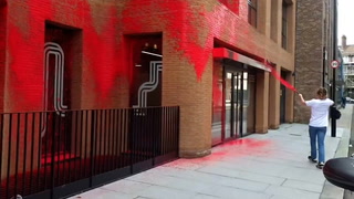 Watch moment protesters spray red paint over Labour headquarters