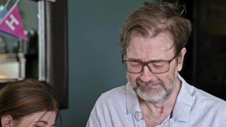 Derek Draper cries as he reads birthday card from his children in resurfaced clip