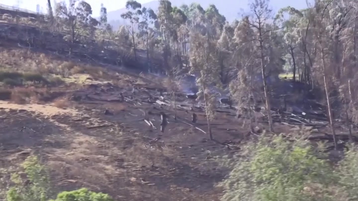 Scale of Hawaii wildfire scarring on charred Maui land captured in aerial footage