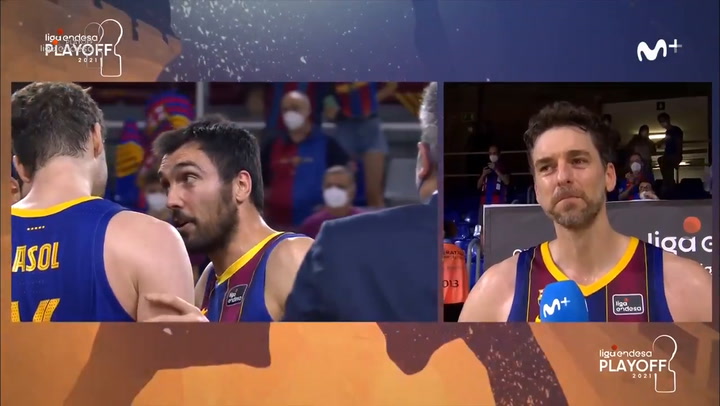 An excited Gasol explains how the feeling of winning the league against Madrid has been